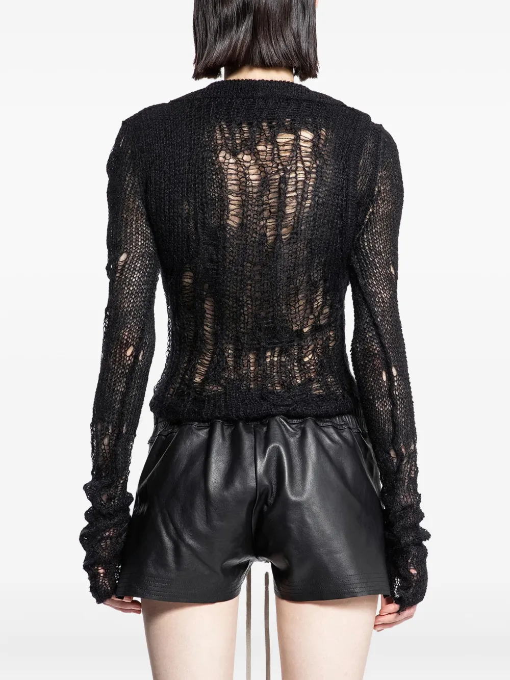 Rick Owens Net-knit Sweater In Black