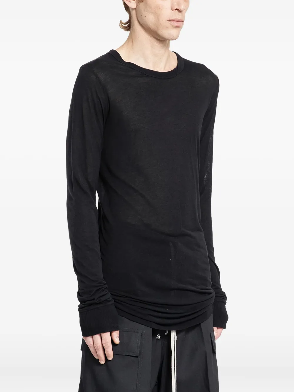 Rick Owens Long Sleeve Top In Black