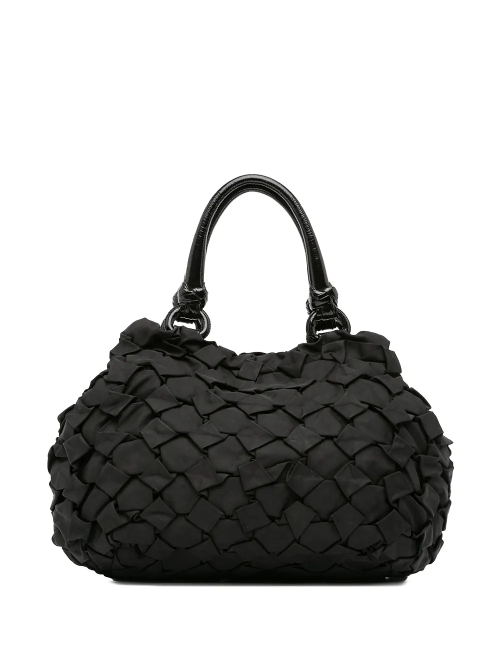 Pre-owned Prada 2013-2025 Tessuto Weave Tote Bag In Black