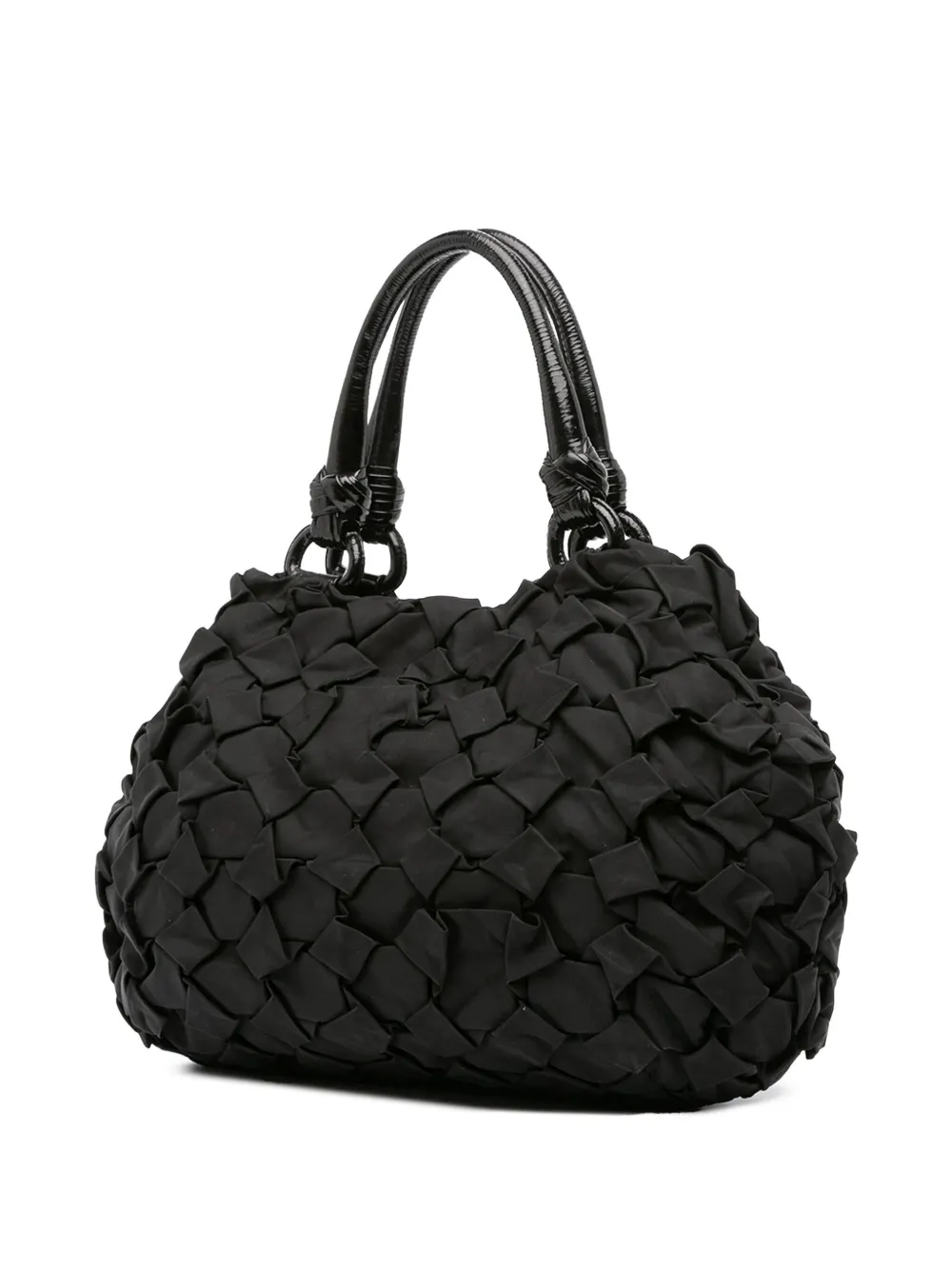 Pre-owned Prada 2013-2025 Tessuto Weave Tote Bag In Black
