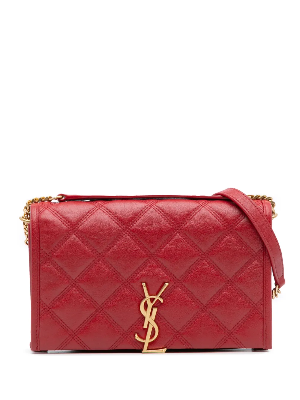 Saint Laurent Pre-Owned Borsa a spalla Becky trapuntata con catena 2019 - Rosso
