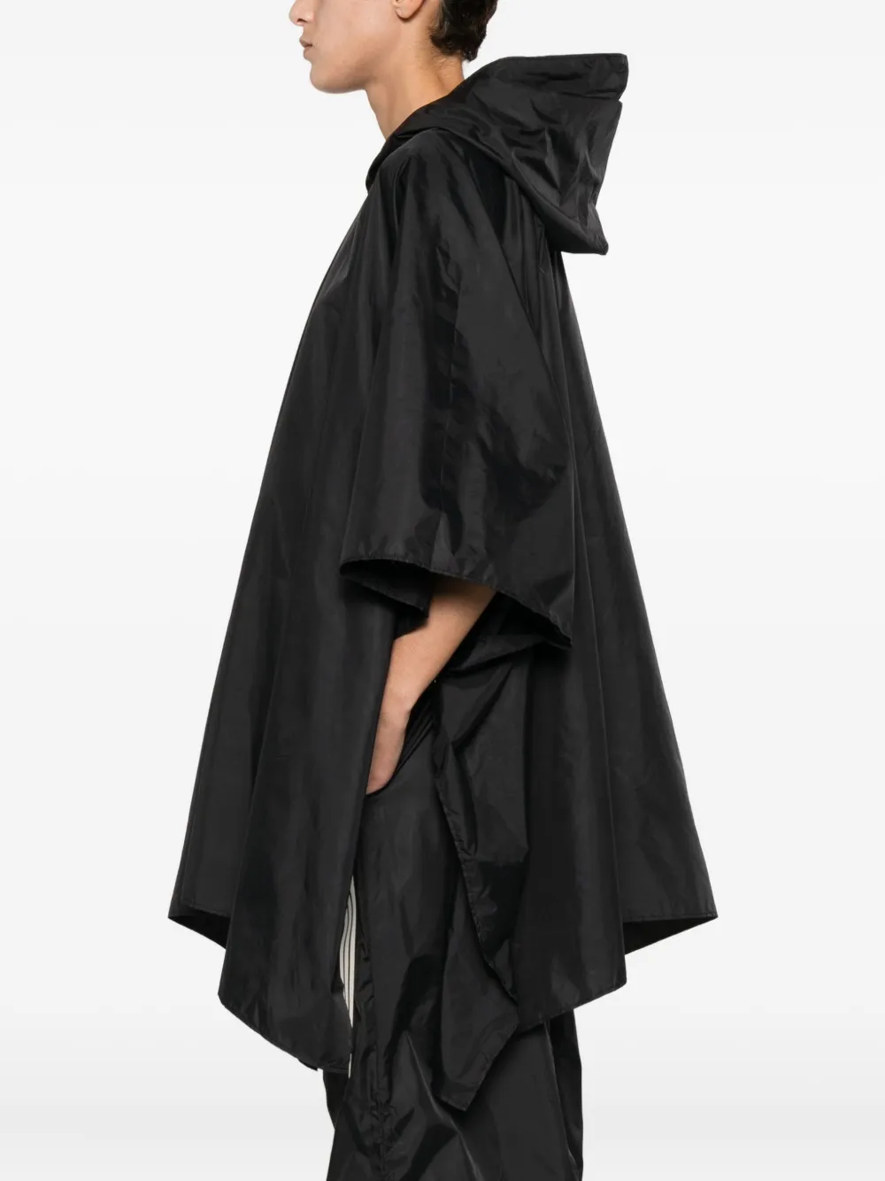 Carla G. Hooded Poncho In Black