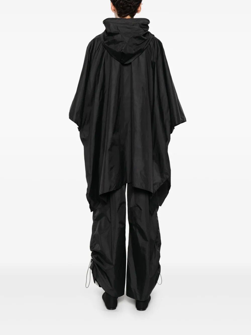 Carla G. Hooded Poncho In Black