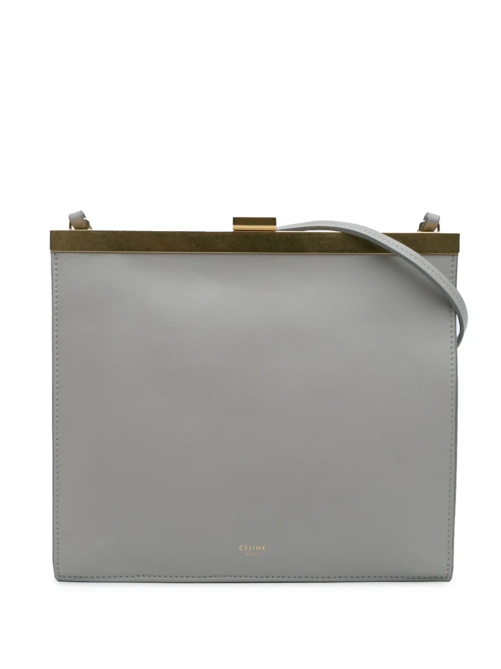 Celine Pre-Owned 2017 ミニ レザー クラスプ ショルダーバッグ - グレー Celine Pre-Owned 2017 ミニ レザー クラスプ ショルダーバッグ - グレー