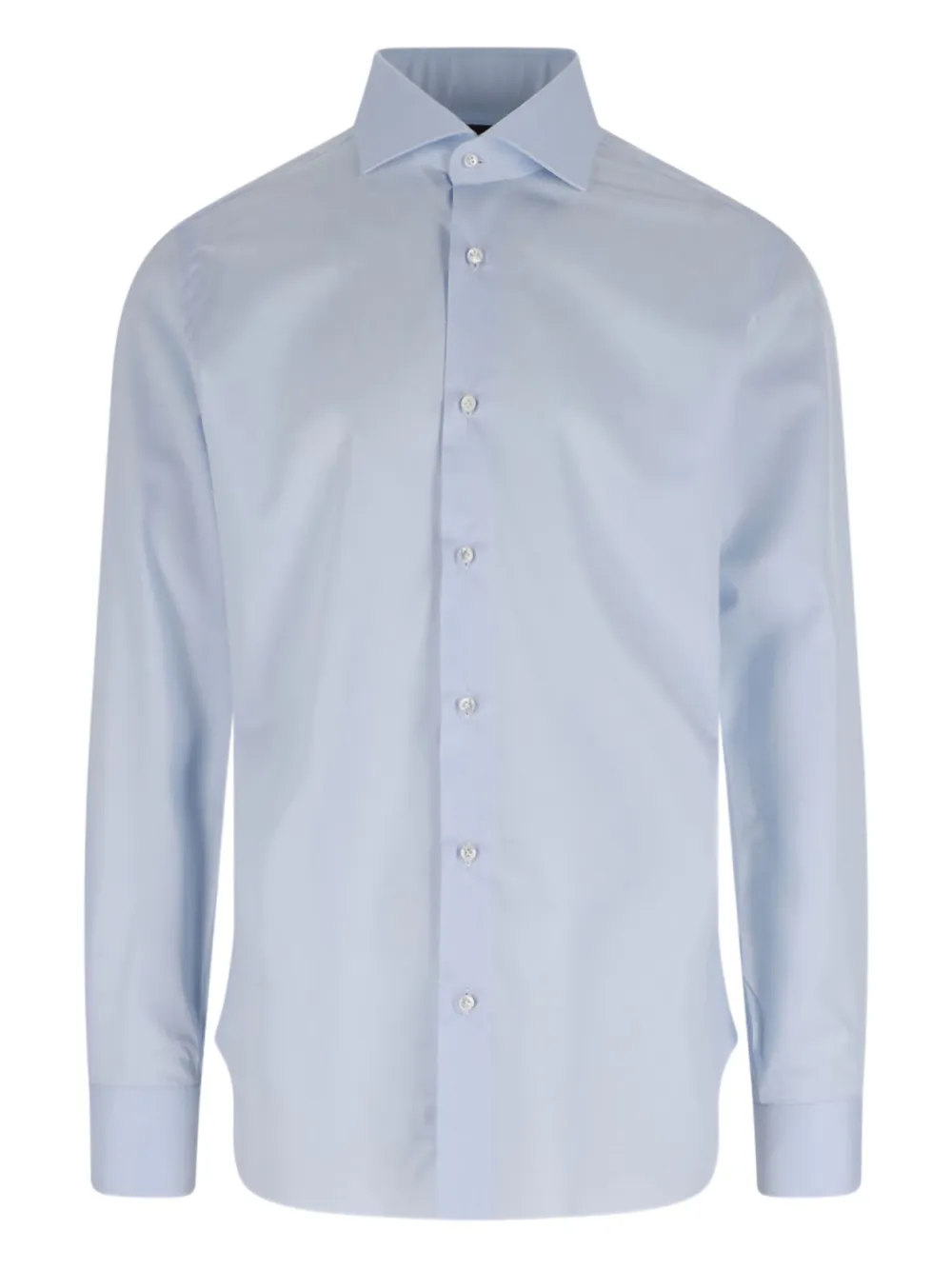 Barba Napoli Classic-collar Cotton Shirt In Blue