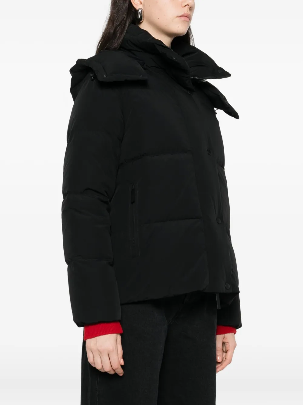 After Label Hooded Jacket In Black