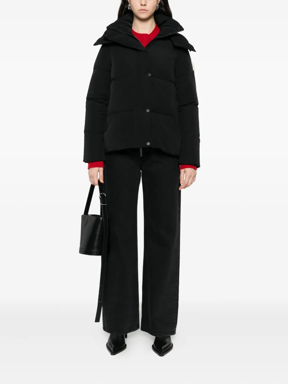 After Label Hooded Jacket In Black