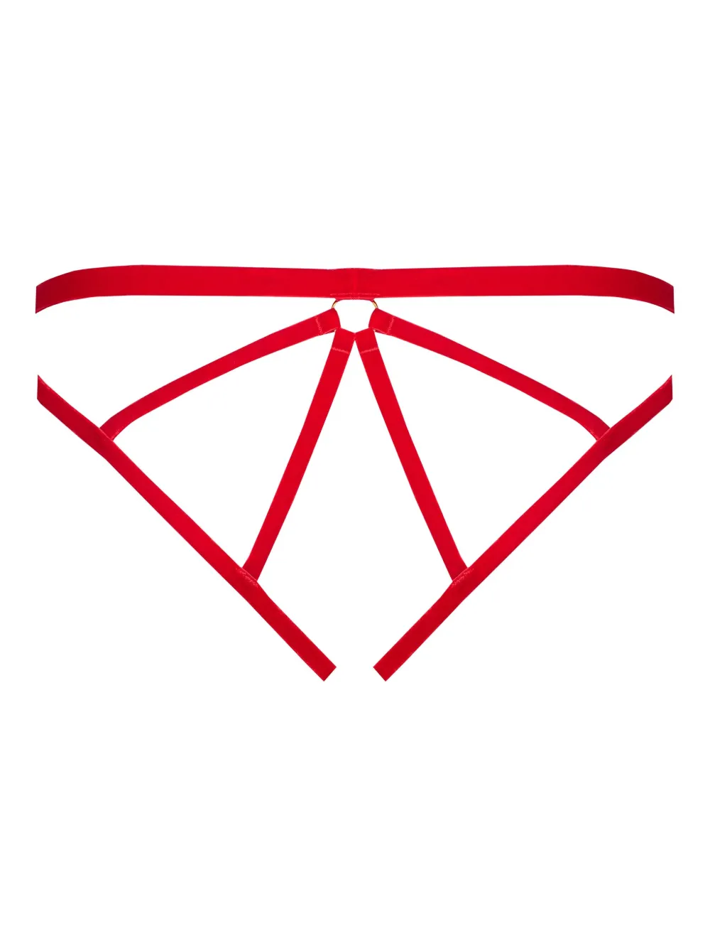 Maison Close Velvet Open Briefs In Red