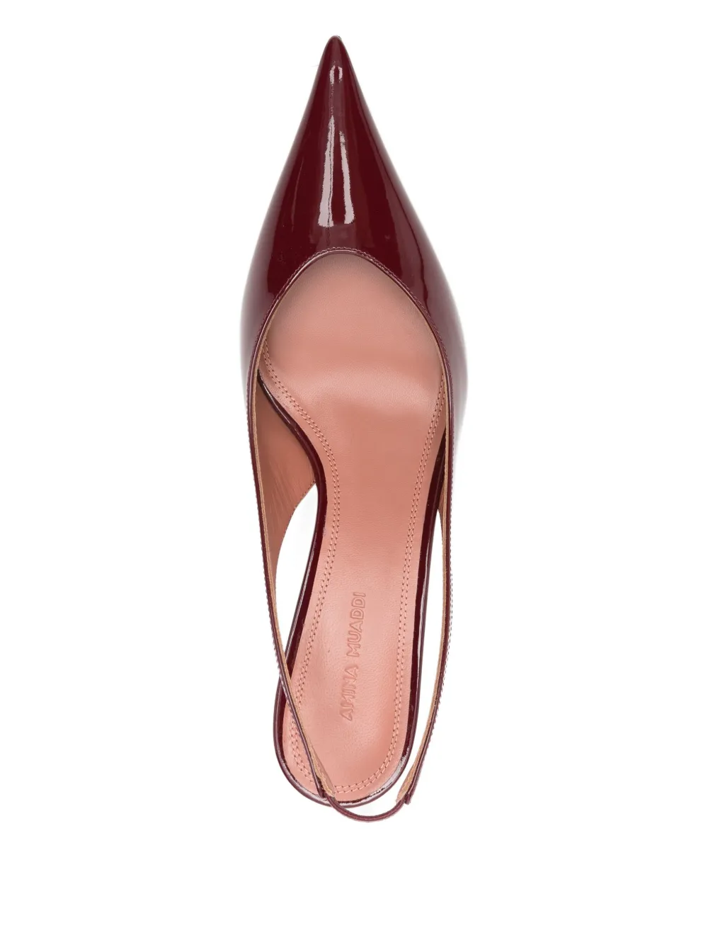 Amina Muaddi 55 mm Anok Sling pumps met puntige neus Rood