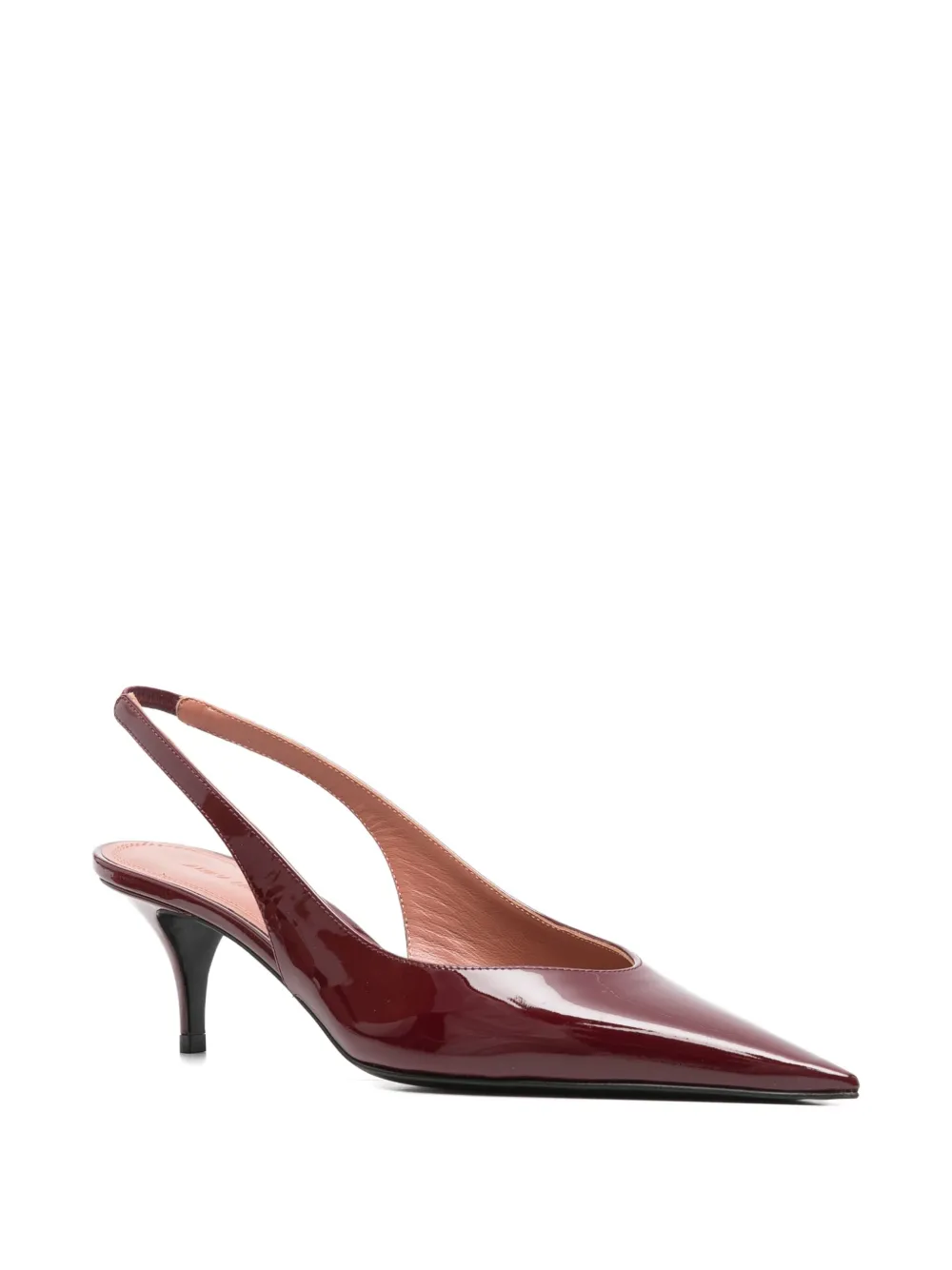 Amina Muaddi 55 mm Anok Sling pumps met puntige neus Rood