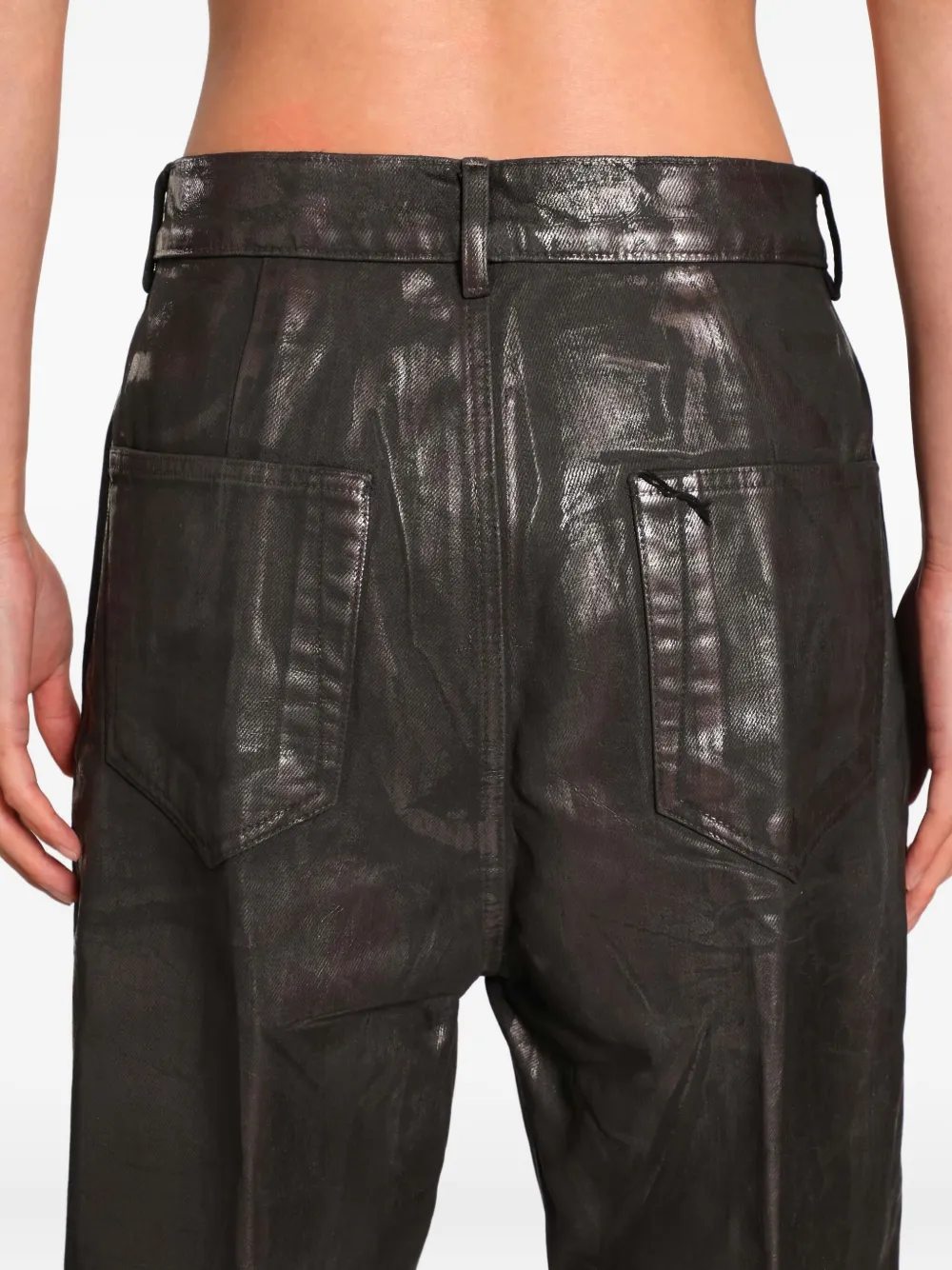 Rick Owens Concordians Bolans Flared Jeans In Brown