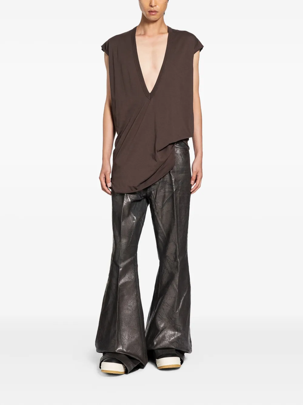 Rick Owens concordians bolans flared jeans - Bruin