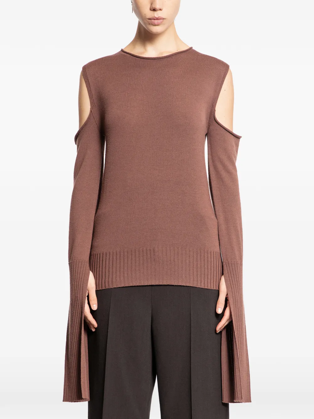 Rick Owens Porterville cutout sweater - Marrone