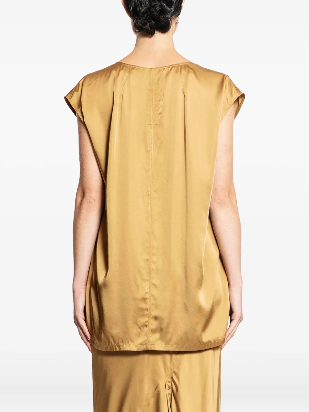 Rick Owens Porterville Dylan V-neck Top In Gold