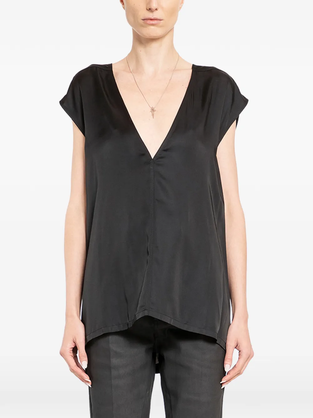 Rick Owens V-neck top - Nero