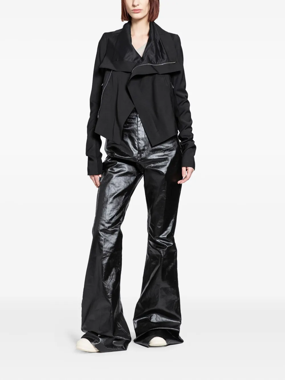 Rick Owens Zipped Biker Jacket In Black