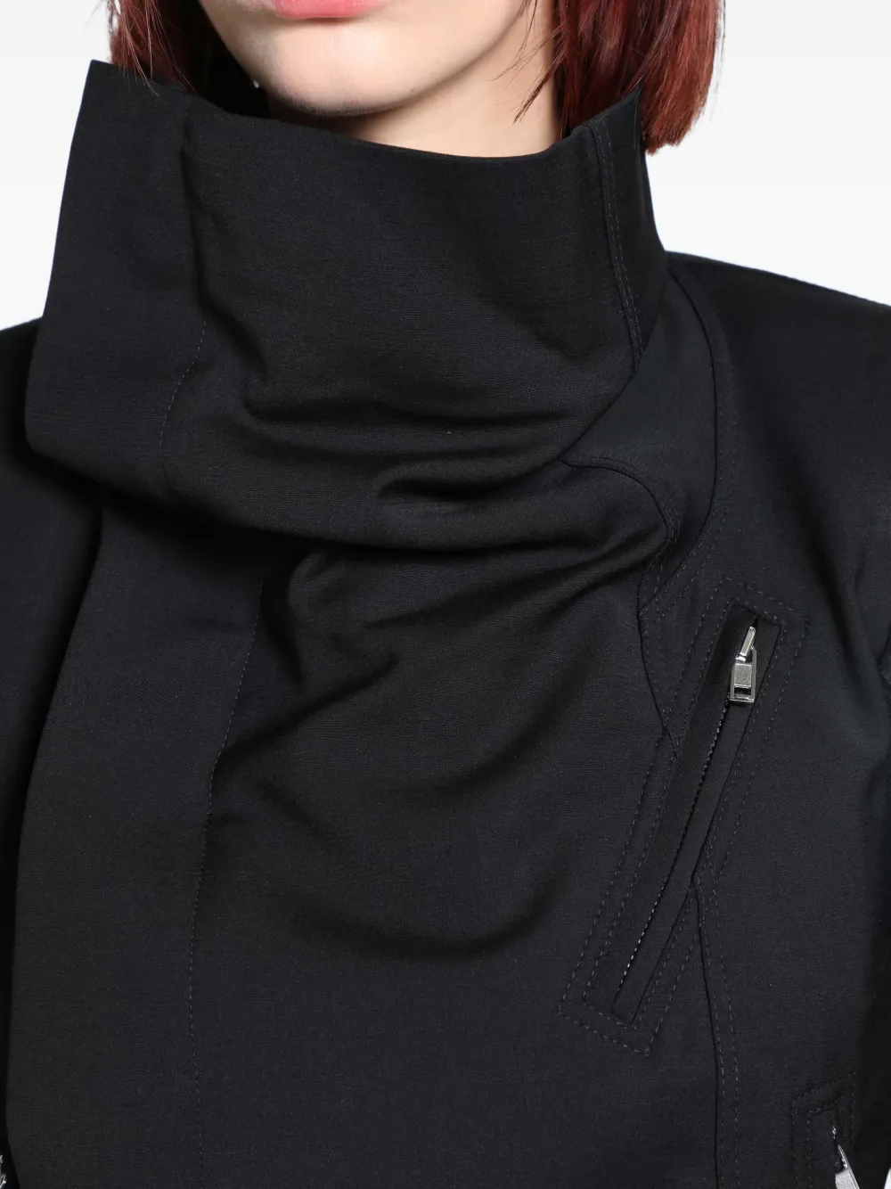 Rick Owens Zipped Biker Jacket In Black