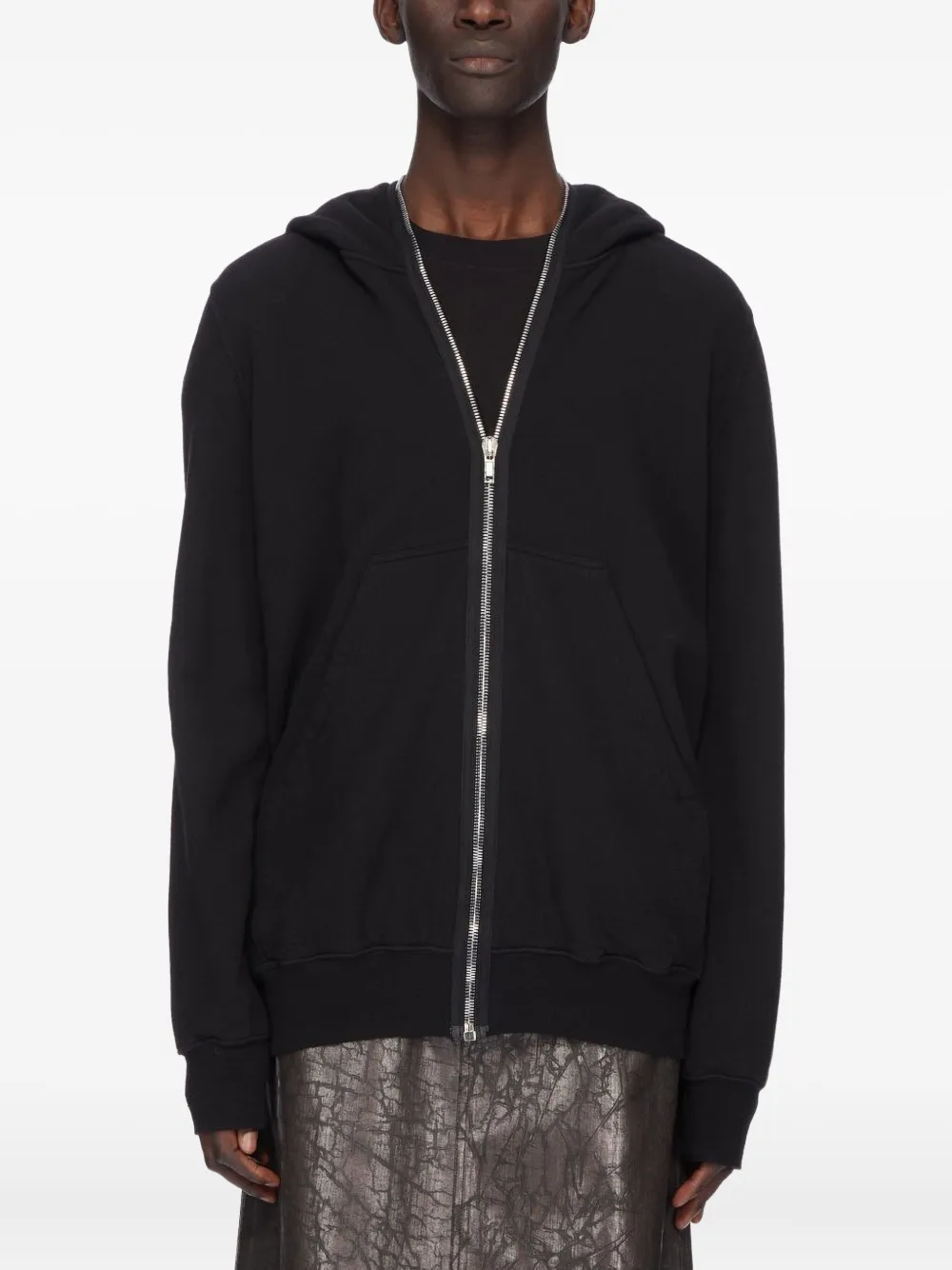 Rick Owens Drkshdw Jumbo Gimp Zip-fastening Hoodie In Black