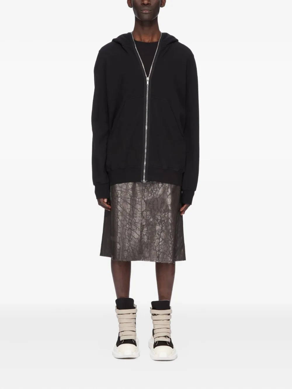 Rick Owens Drkshdw Jumbo Gimp Zip-fastening Hoodie In Black