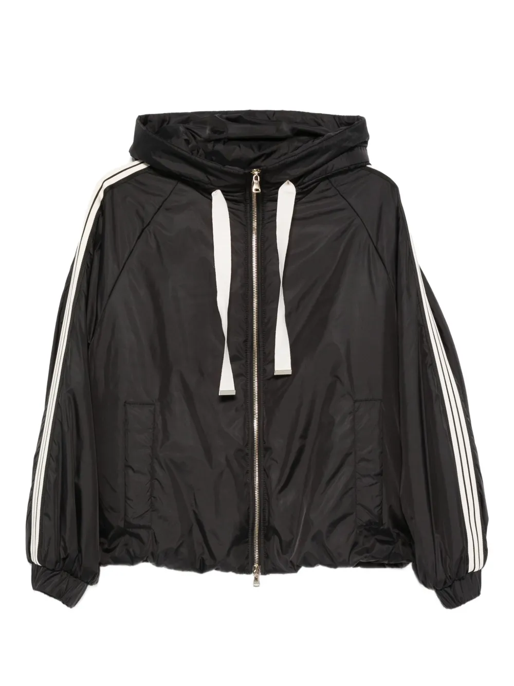 CARLA G. hooded side-stripe jacket | Black | Image 1