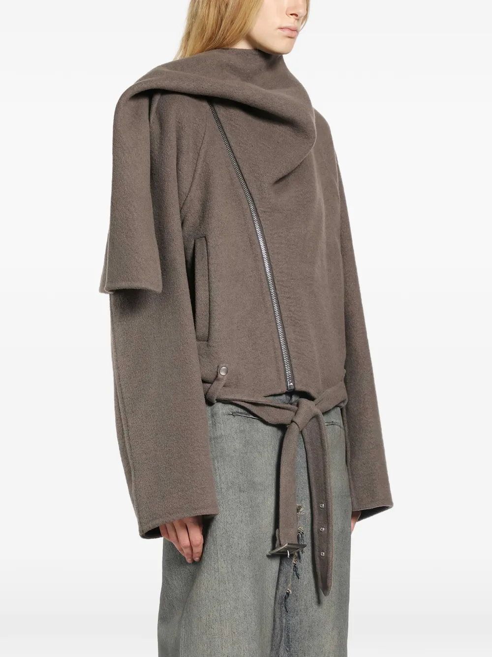 Rick Owens Jack met sjaaldetail Bruin