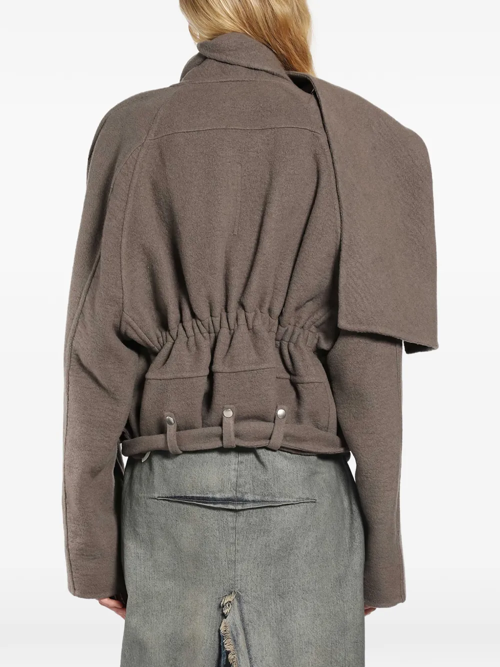 Rick Owens Jack met sjaaldetail Bruin