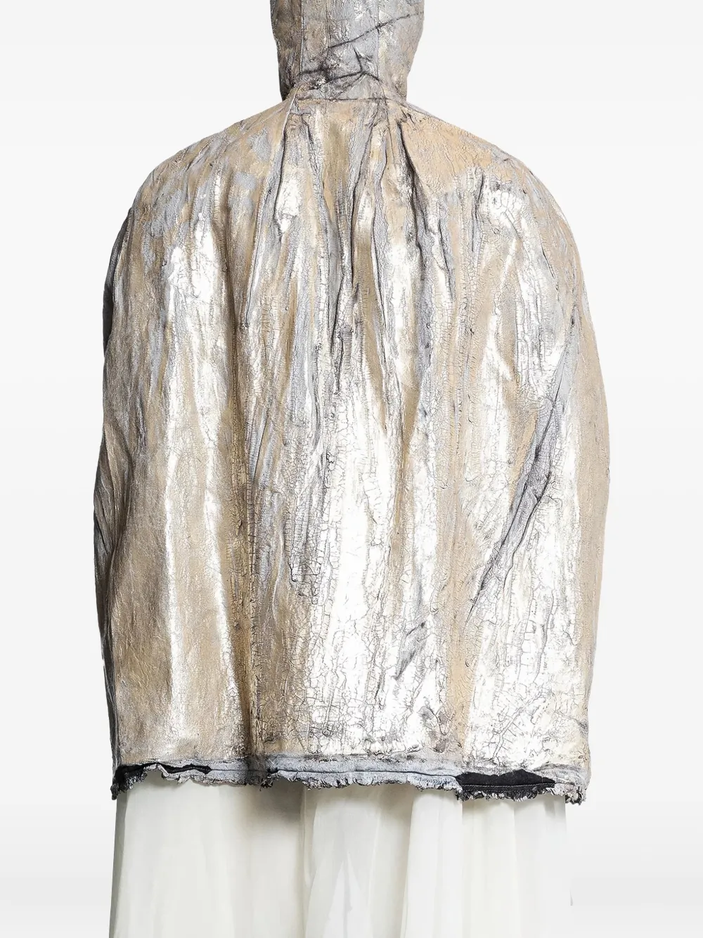Rick Owens Hooded Cape In Gold