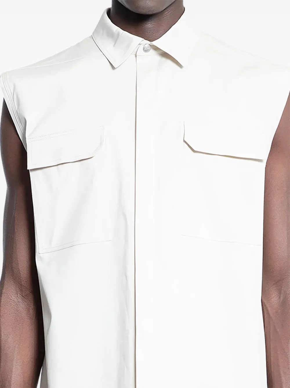 Rick Owens sleeveless jumbo shirt - Wit