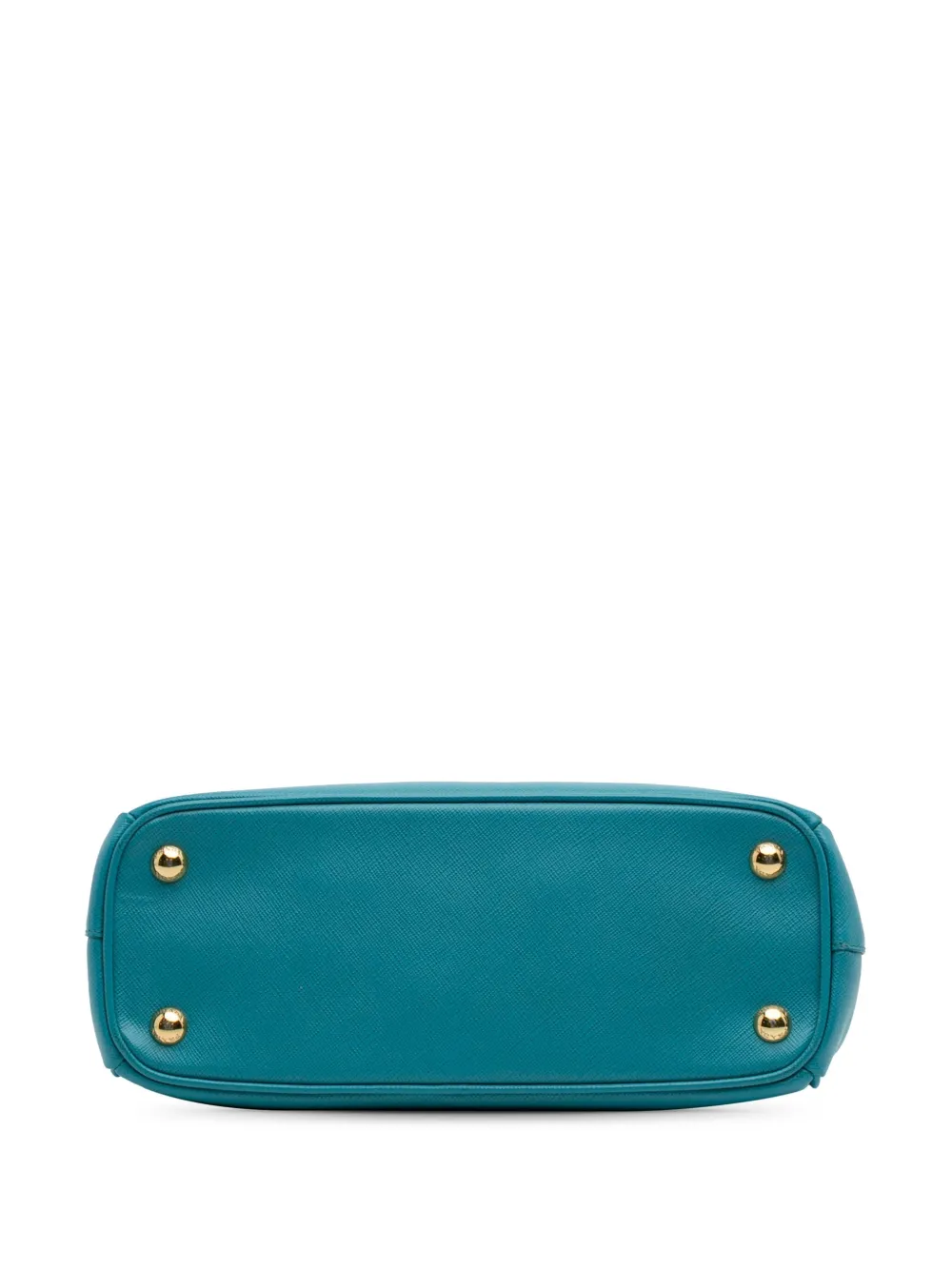 Pre-owned Prada 2010-2025 Mini Saffiano Lux Galleria Double Zip Satchel In Blue