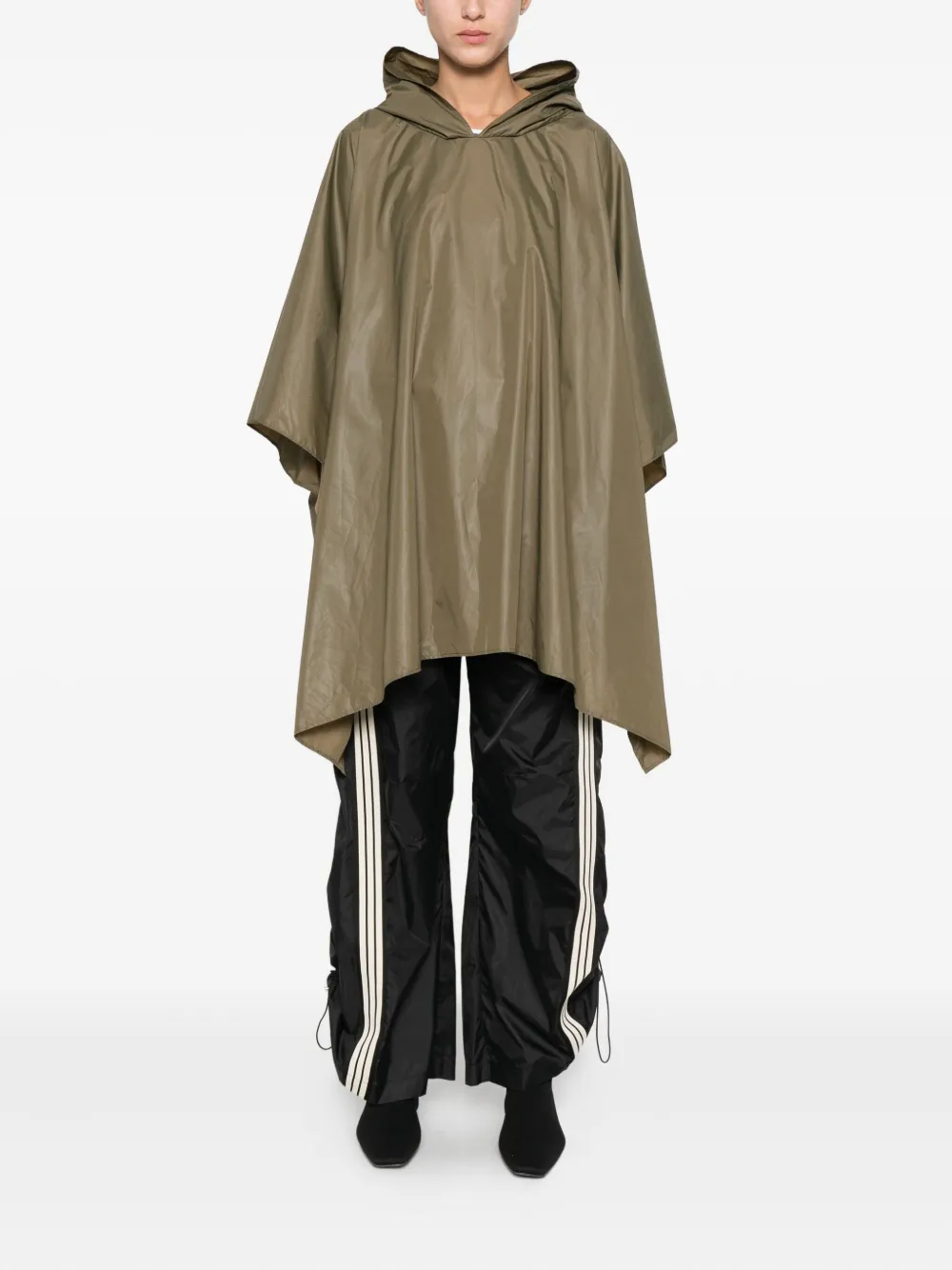 CARLA G. Poncho met capuchon - Groen