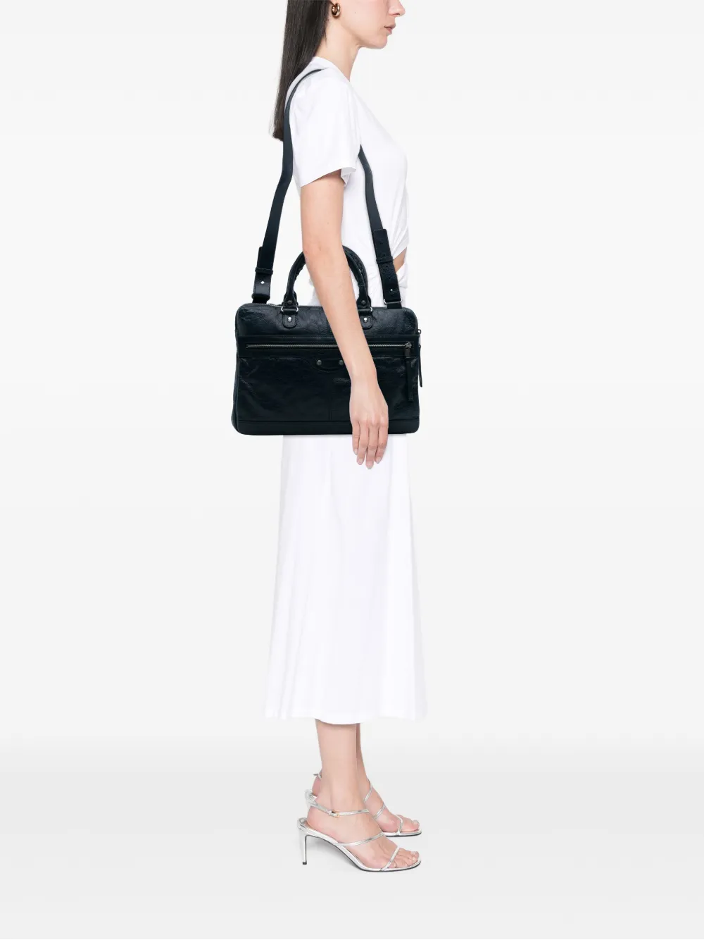 Balenciaga Pre-Owned 2014 Lambskin Motocross Classic Briefcase business bag | Pre-Owned | Image 2