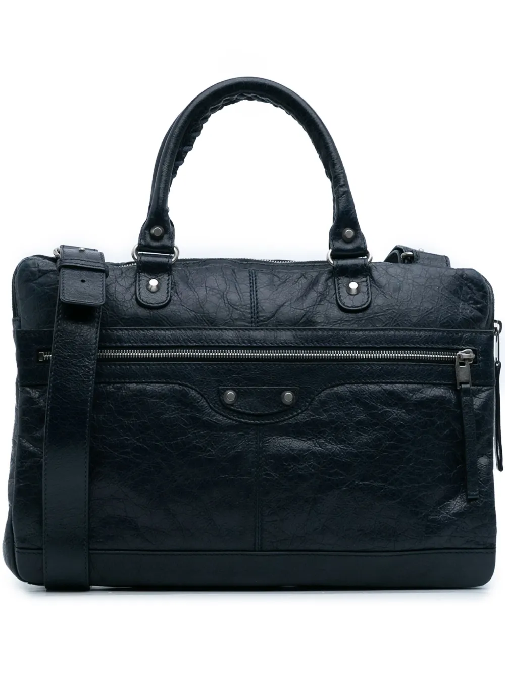Balenciaga Pre-Owned 2014 Lambskin Motocross Classic Briefcase business bag | Blue | Image 1