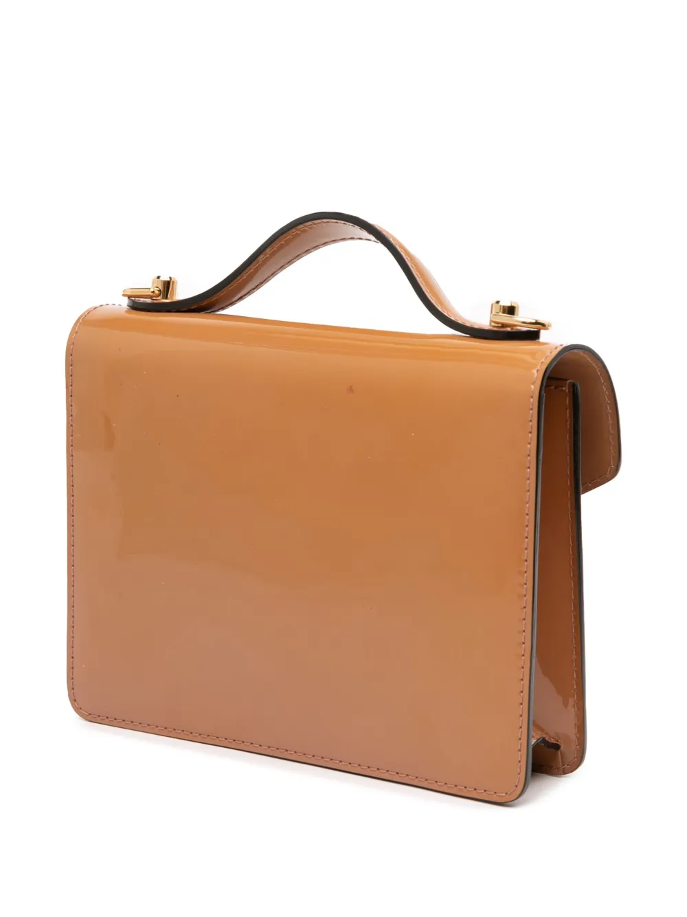 Pre-owned Louis Vuitton 2013 Monogram Vernis Monceau Bb Satchel In Brown
