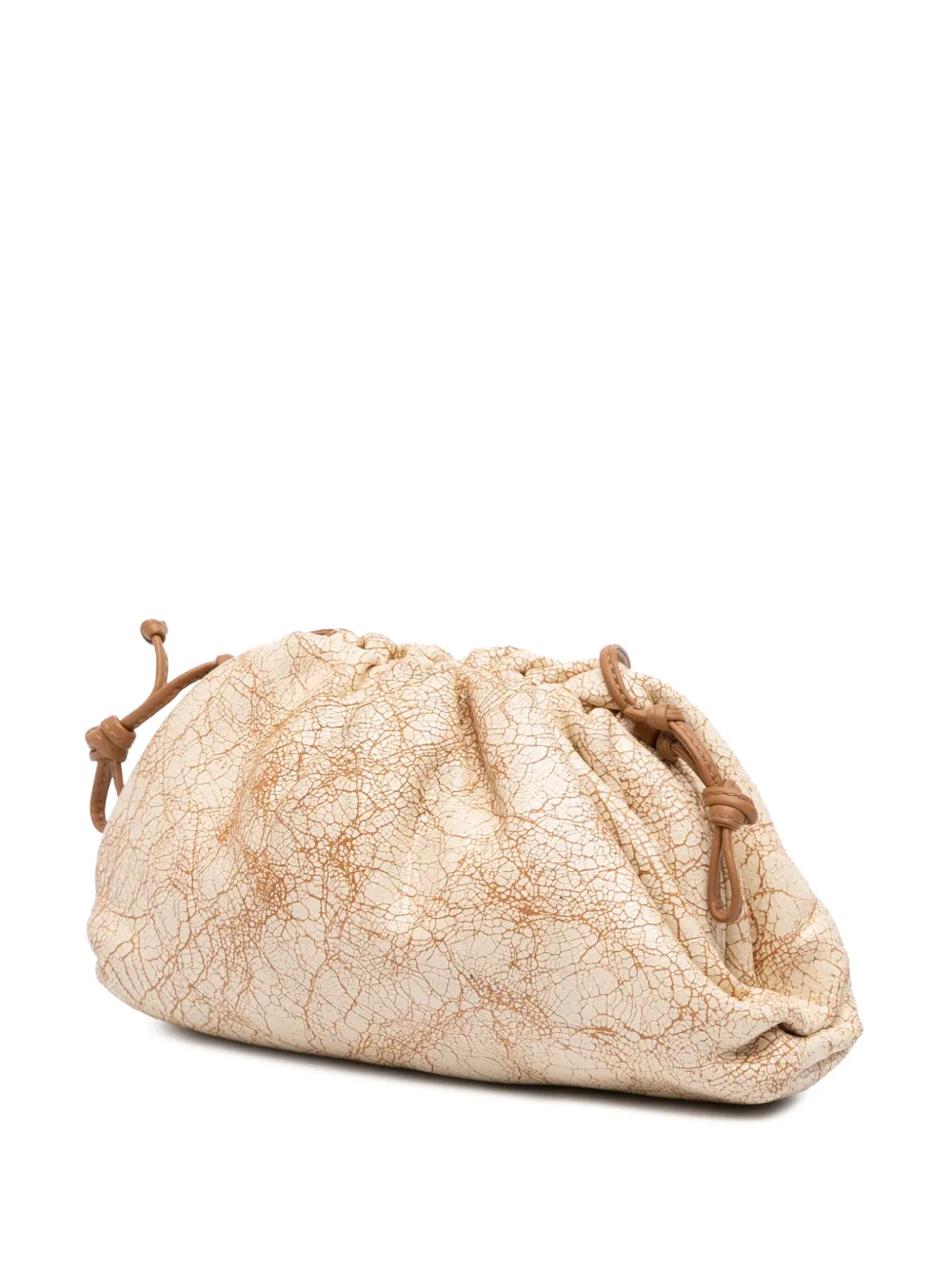 Pre-owned Bottega Veneta 2012-2025 Crackled Calfskin The Mini Pouch Crossbody Bag In Brown