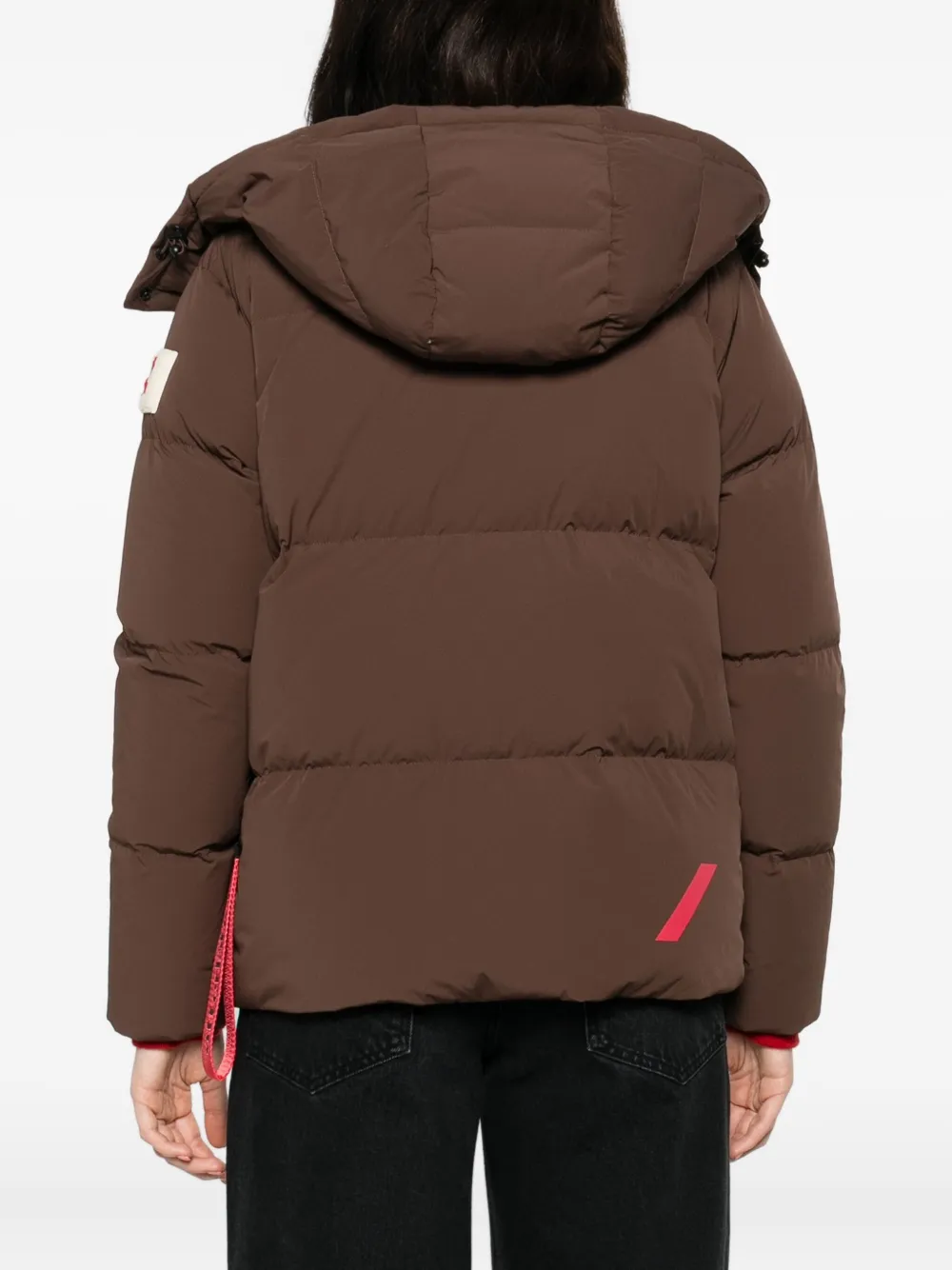 After Label Kipnuk Hooded Puffer Jacket In Brown