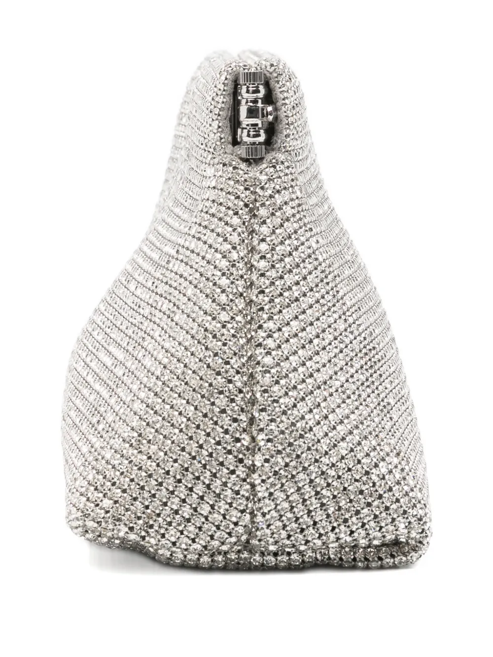 Cult Gaia Lillia Mini Glass Crystal Clutch Bag In Silver