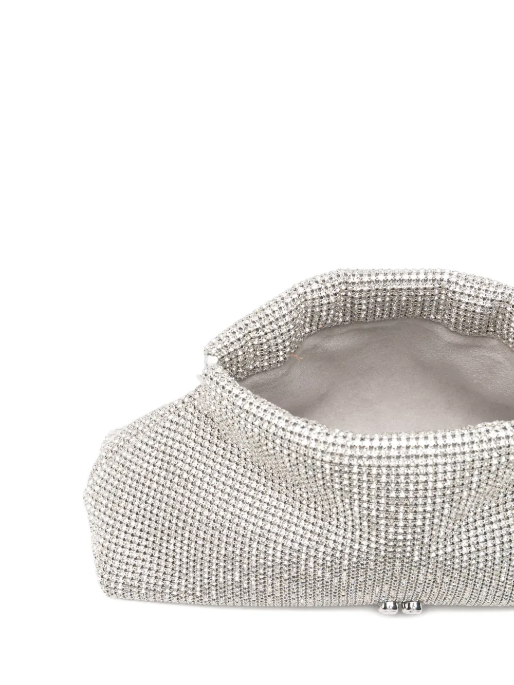 Cult Gaia Lillia Mini Glass Crystal Clutch Bag In Silver