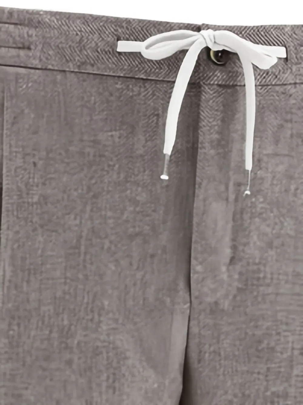 PT Torino Broek met visgraatpatroon en trekkoord Grijs