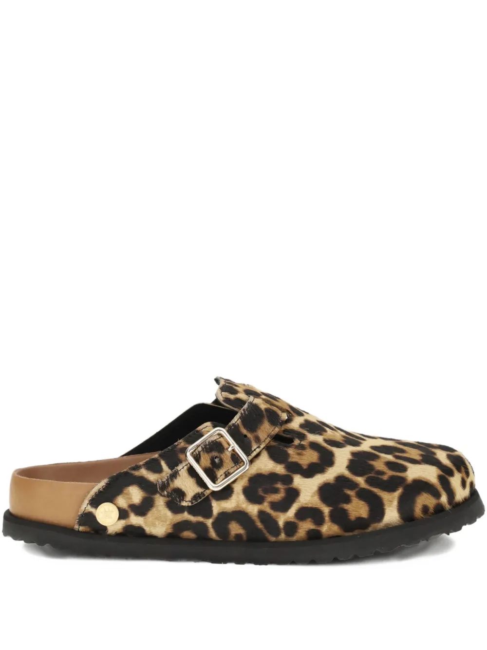 Birkenstock Pony-hair Buckled-detail Mules In Brown