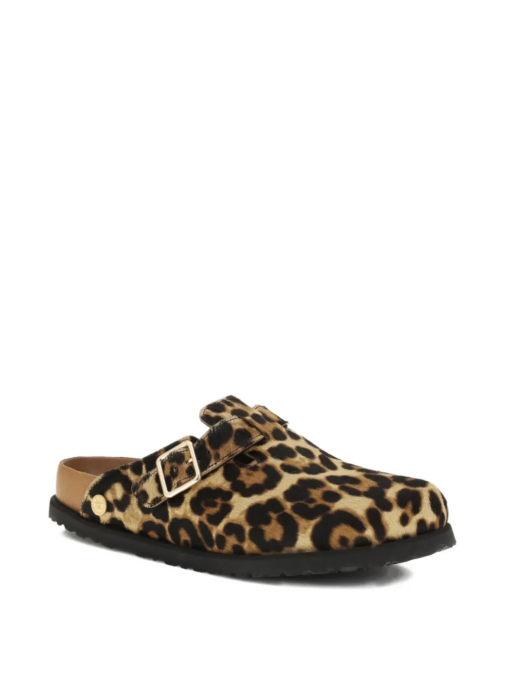 Birkenstock Pony-hair Buckled-detail Mules In Brown