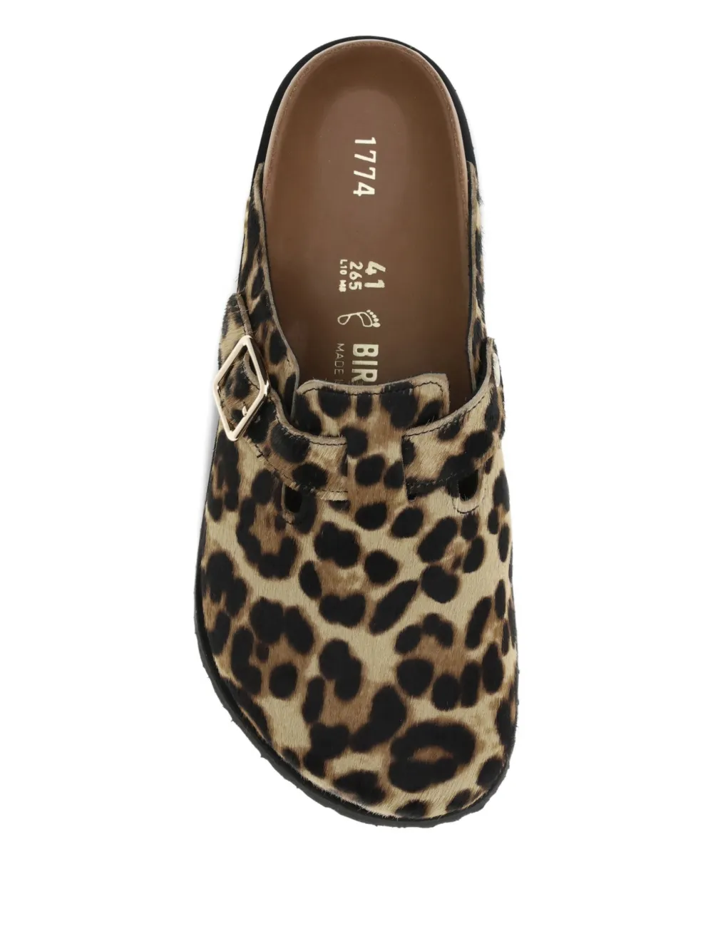 Birkenstock Pony-hair Buckled-detail Mules In Brown