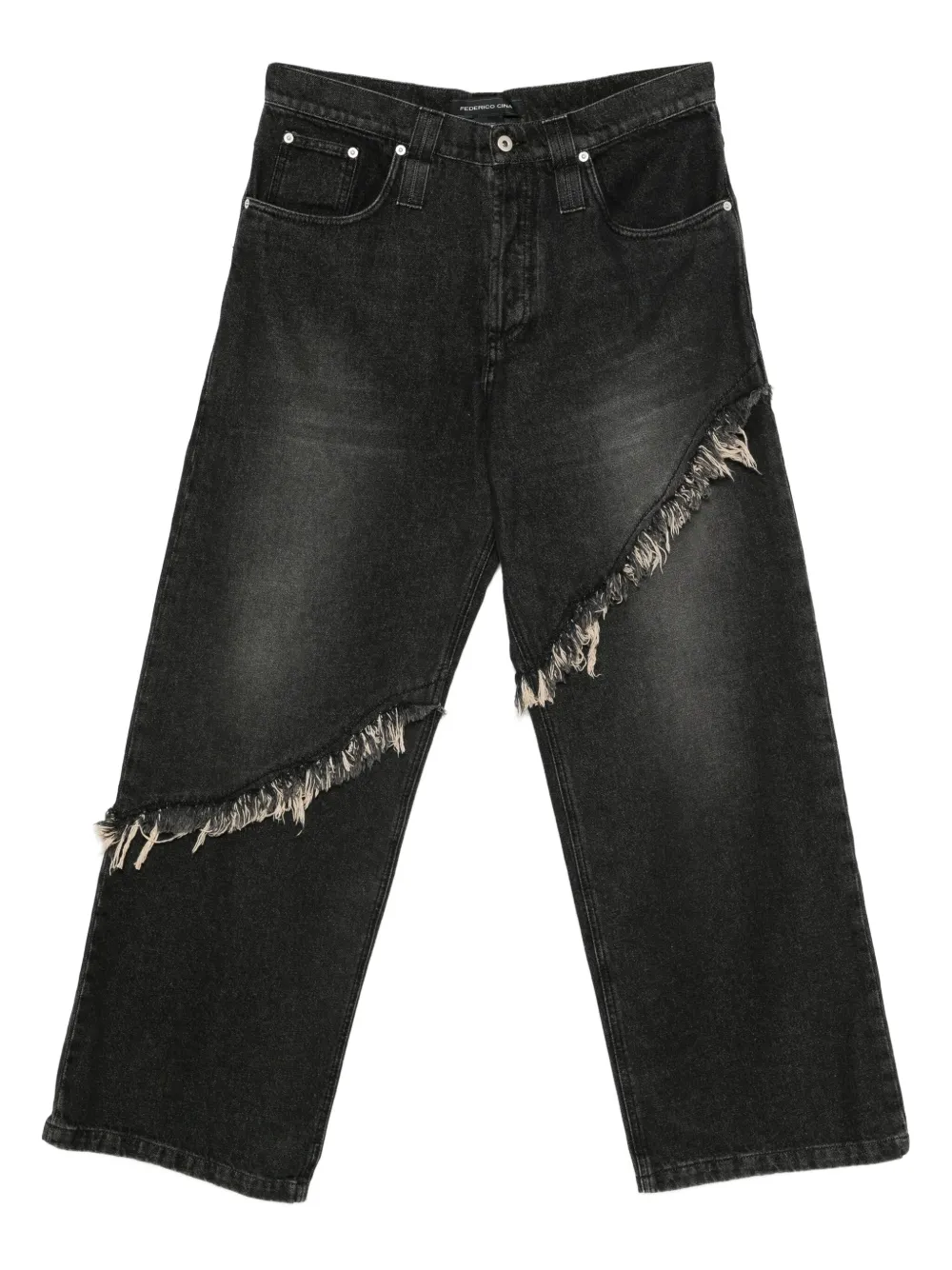 FEDERICO CINA fringed denim | Black | Image 1