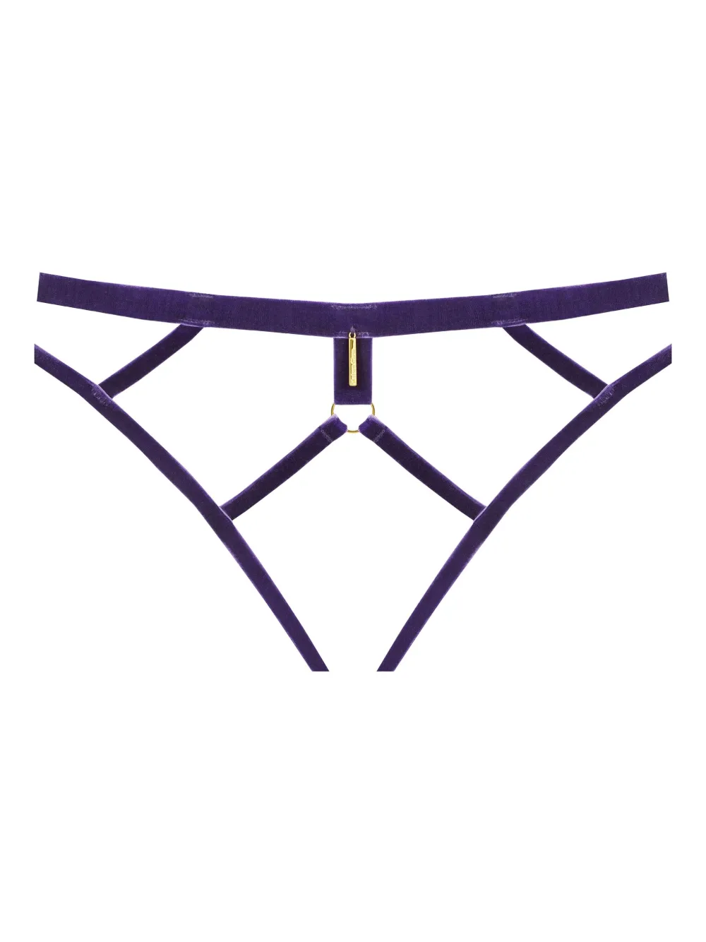 Maison Close Velvet Open Briefs In Purple