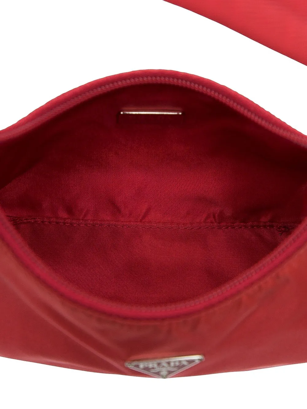 Pre-owned Prada 2019-2025 Mini Tessuto Sport Shoulder Bag In Red