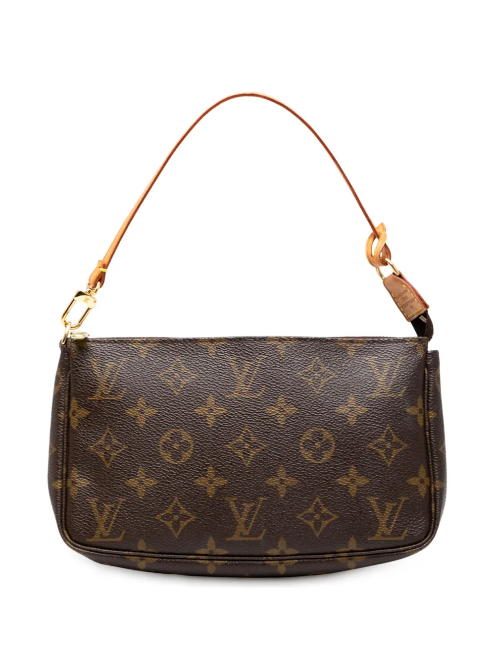 Pre-owned Louis Vuitton 2003 Monogram Pochette Accessoires Shoulder Bag In Brown