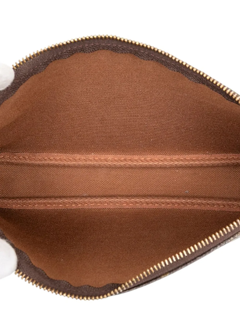 Pre-owned Louis Vuitton 2003 Monogram Pochette Accessoires Shoulder Bag In Brown