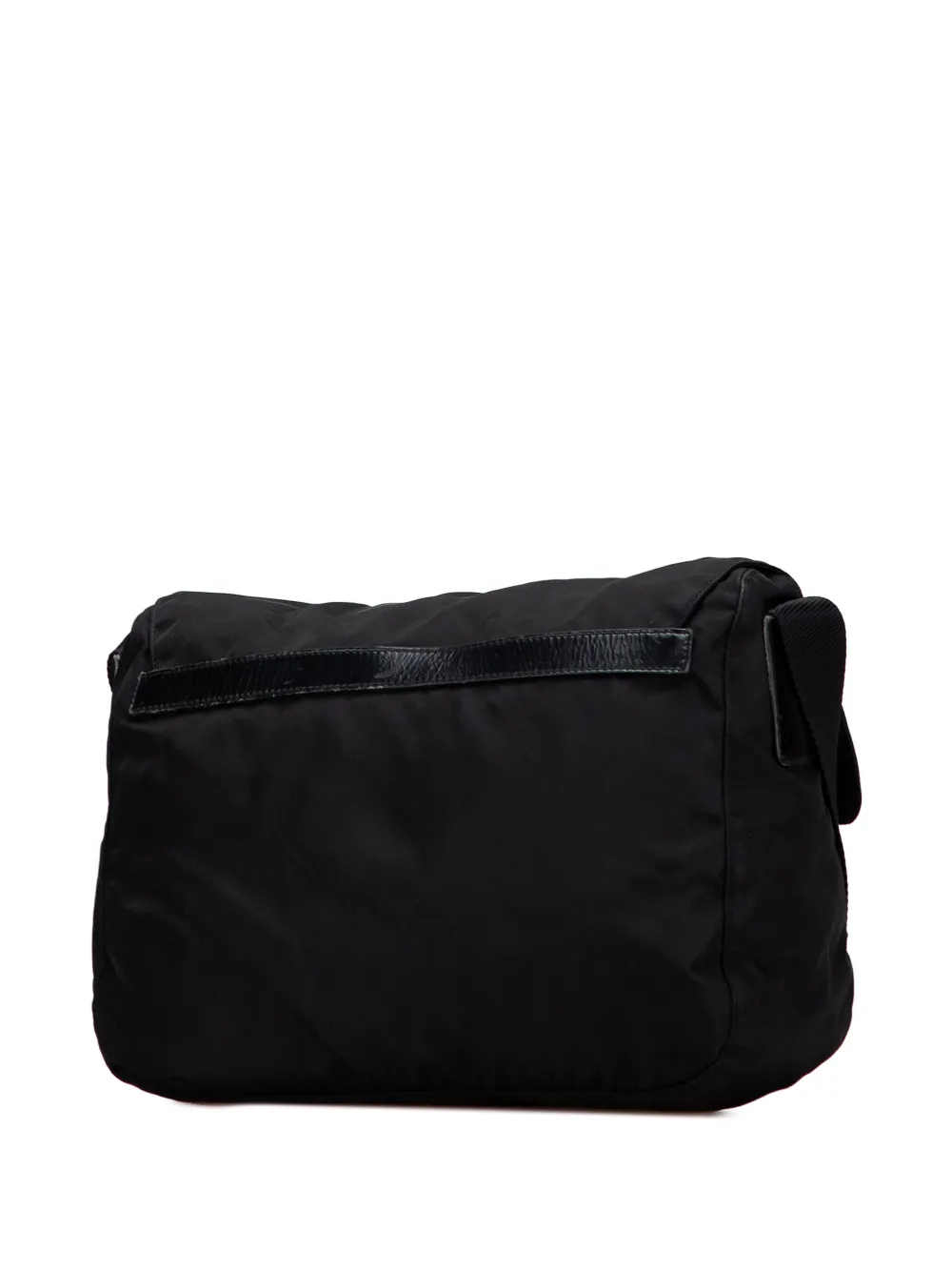 Pre-owned Prada 2013-2025 Tessuto Zip Double Buckle Messenger Bag Crossbody Bag In Black