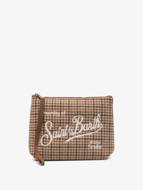 MC2 Saint Barth Aline houndstooth clutch bag