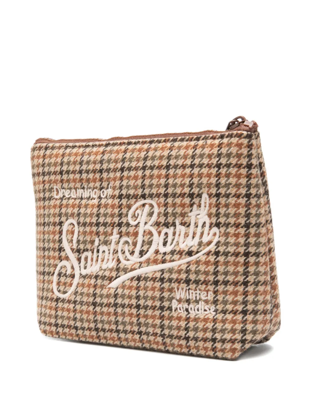 Mc2 Saint Barth Aline Houndstooth Clutch Bag In Brown