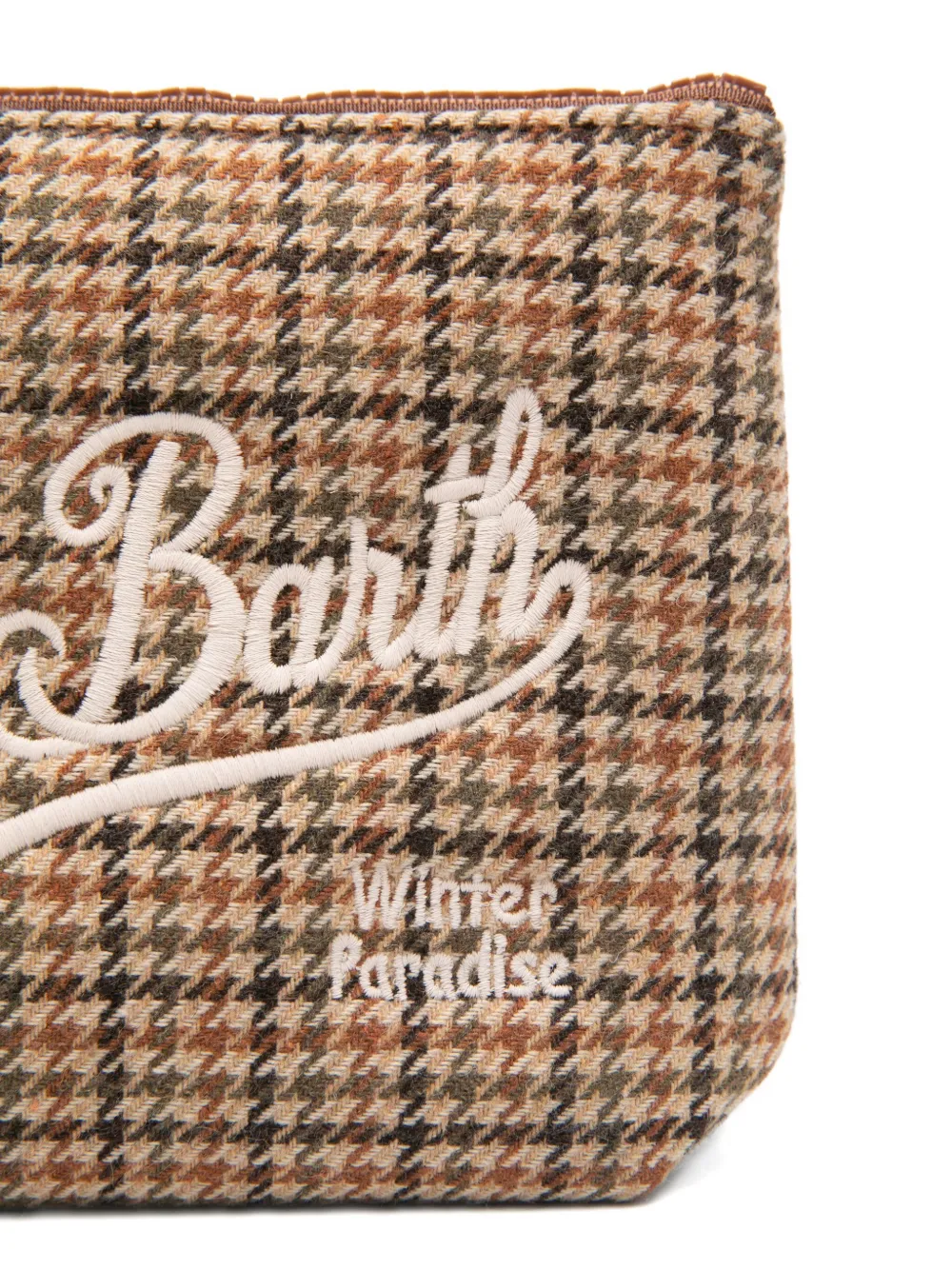 Mc2 Saint Barth Aline Houndstooth Clutch Bag In Brown